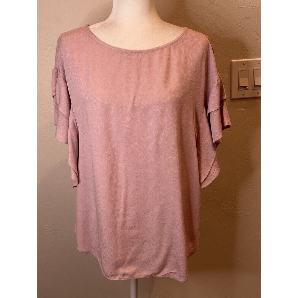Chicos Flutter-Sleeve Top Size 1 US 8/10 Small 2246